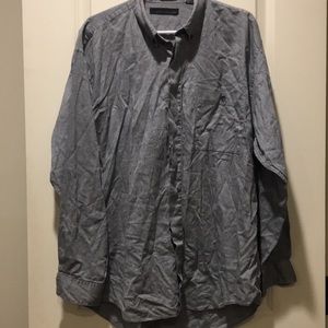 Metropolitan View mens Button Down Long Sleeves pocket front gray pattern size L